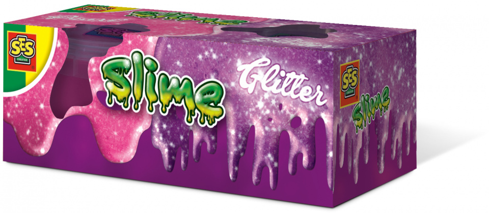 SES Creative glitterslijm roze/paars 2x120gr