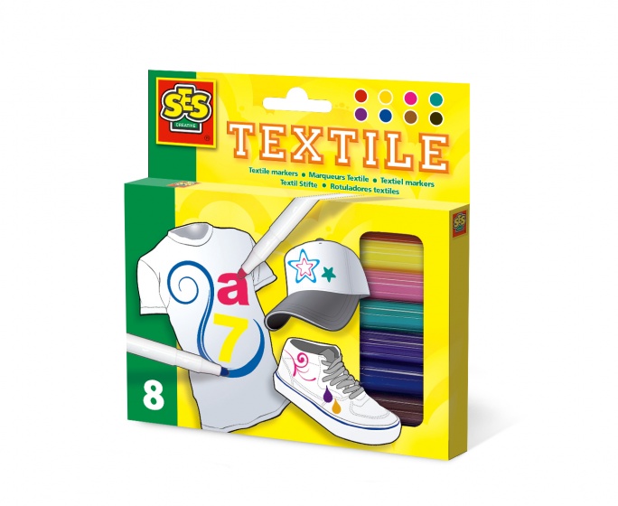 SES Creative kleurstiften textiel 8 stuks