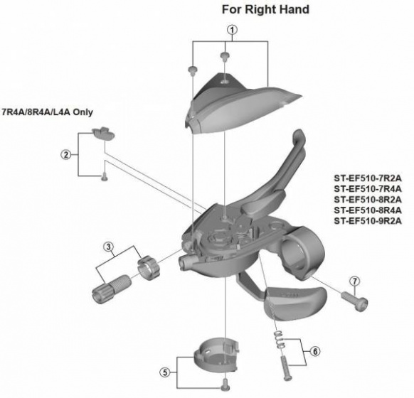 Shimano afdekkap indicator st ef510 7r4a altus rechts zwart