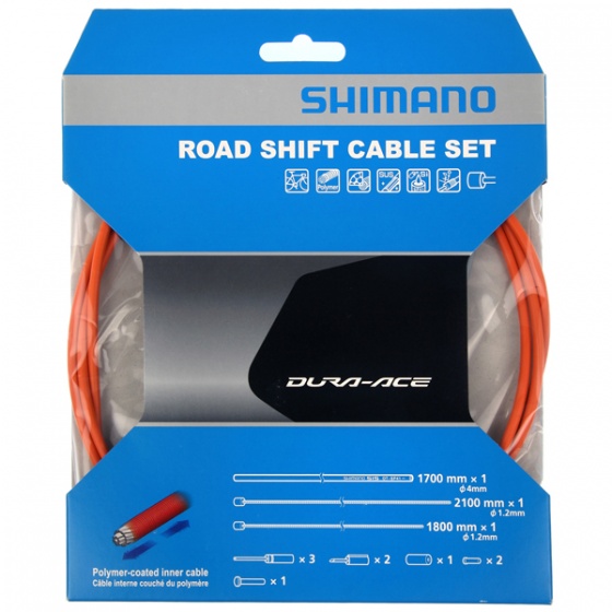 Shimano derailleurkabelset ot sp41 race 2100 mm oranje 4 delig