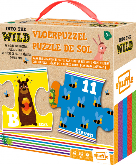 Shuffle vloerpuzzel into the wild 3 meter karton geel 26 stuks