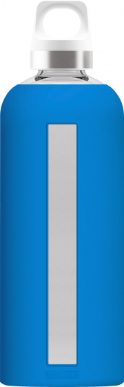 drinking bottle Star 850 ml glass 8,1 x 26,3 cm blue