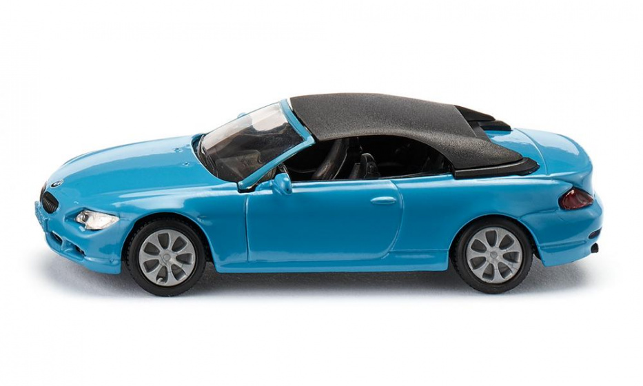 Siku bmw 645i convertible 8,7 x 3,7 cm staal blauw/zwart (1007)