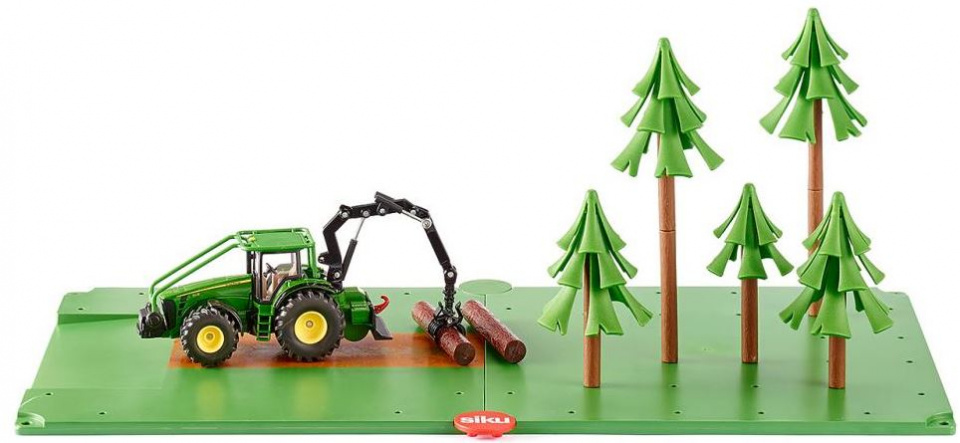 Siku bosbouw john deere set 54 cm staal groen 17 delig (5605)