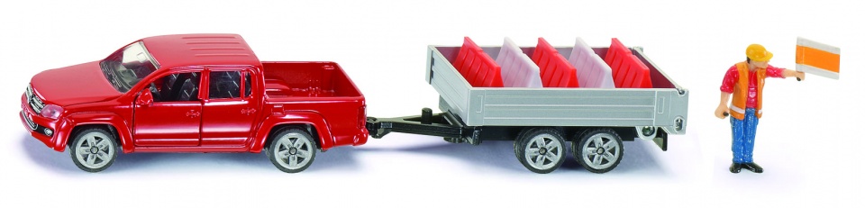 Siku Volkwagen pickup so sklápacím prívesom červená/strieborná (3543)