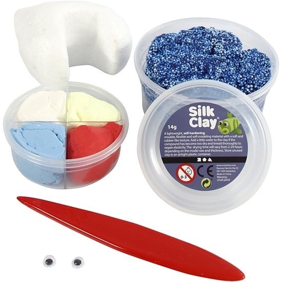 Silk Clay knutselset ugly monsters blauw 6 delig