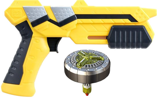 Silverlit tollenschieter spinner blaster junior geel 2 delig