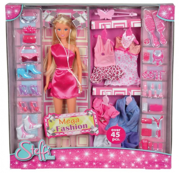 fashion doll Steffi Love Mega Fashion 29 cm pink 45-piece
