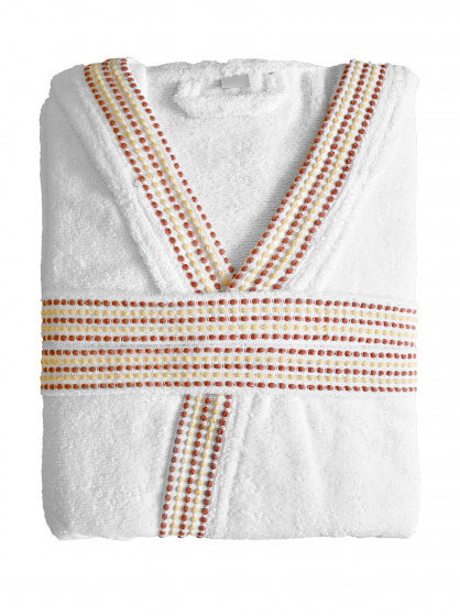 Siretessile župan Tribal Step polycotton biely veľkosť L