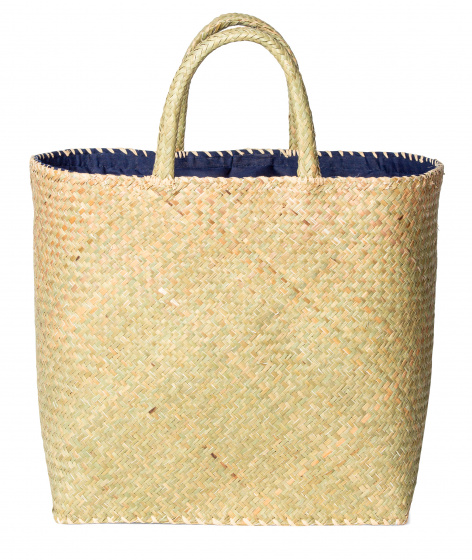 Siretessile plážová taška Amita dámska 47 cm trstinová hnedá/modrá
