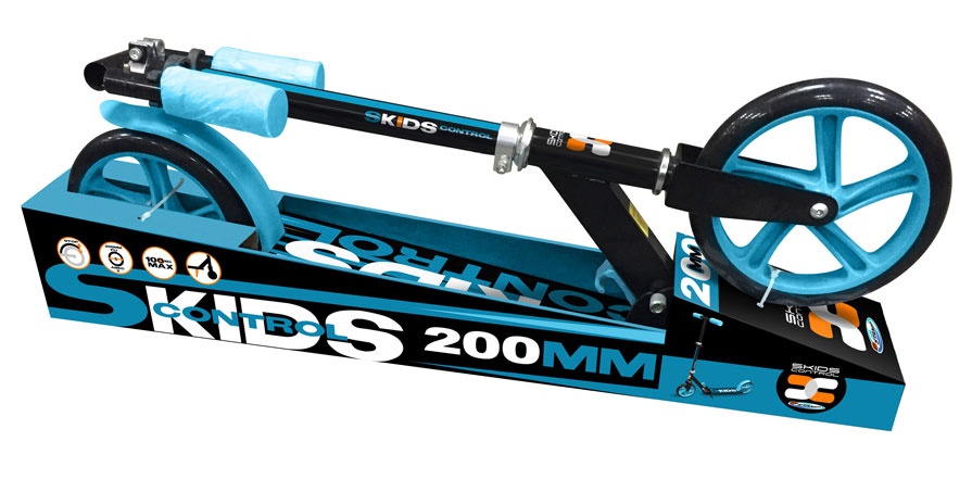 Skids Control vouwstep 200mm junior voetrem zwart/blauw