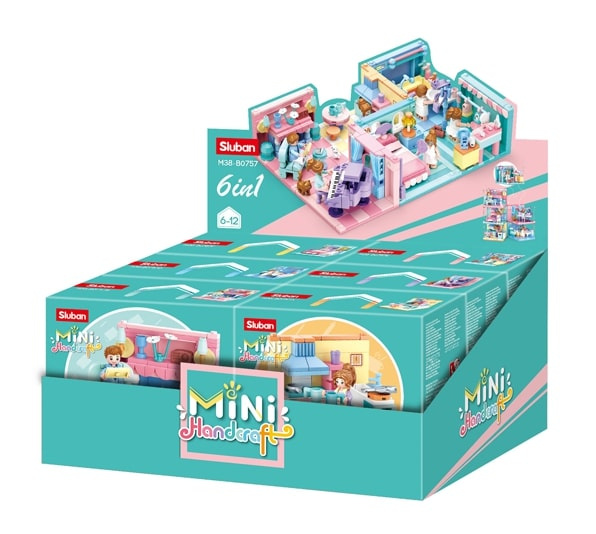 Sluban displaybox mini handcraft junior 30,6 x 20 cm 6 delig