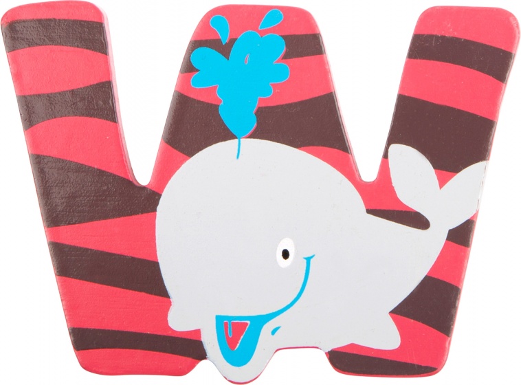 Small Foot alfabet dieren letter w hout 8 cm