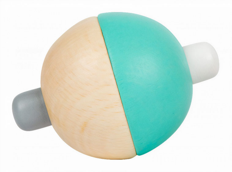 Small Foot grijpballen junior 5 cm hout naturel/turquoise