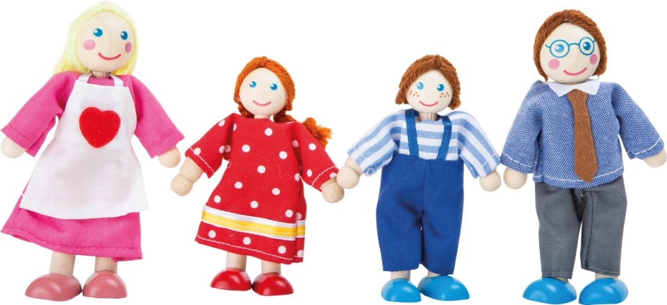 Wooden dolls Family set of 4