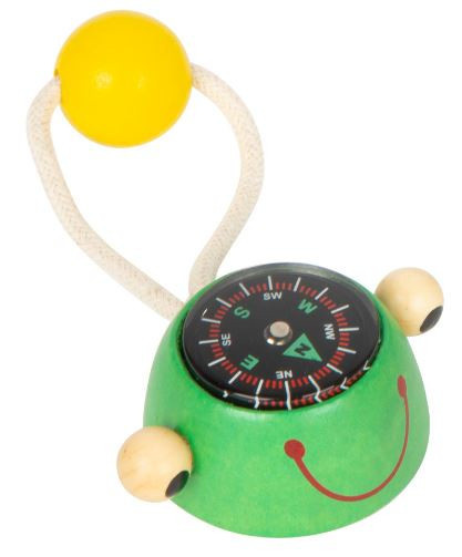 Small Foot kompasová žabka junior 4 cm drevo/textil zelená