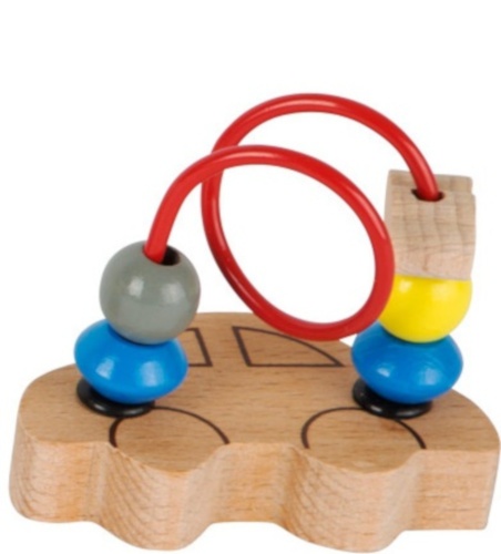 beaded frame car red 6.5 cm
