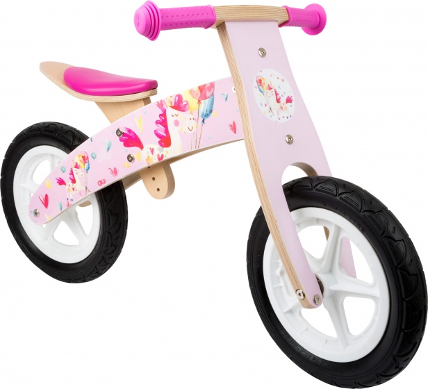 Small Foot eenhoorn loopfiets 12 inch meisjes roze/blank
