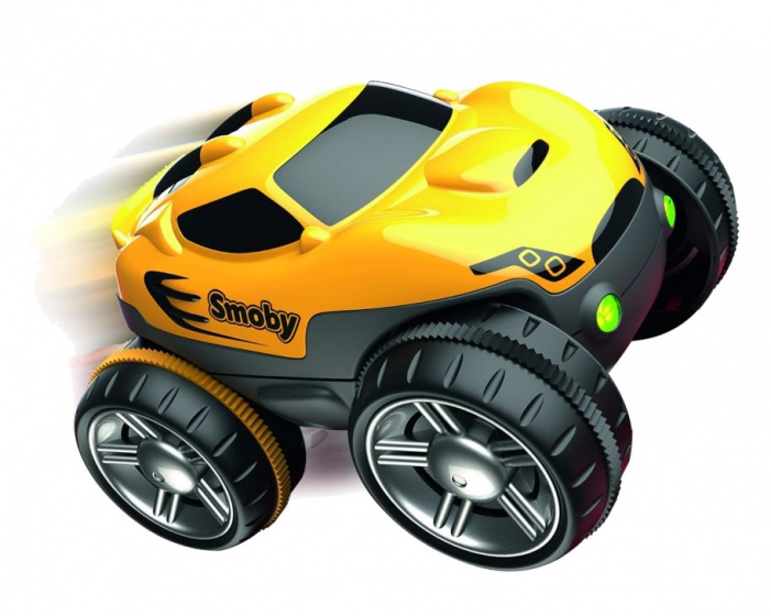 Smoby pretekárske auto FleXtreme so svetlom 12 x 8,5 cm žlté 2-dielne