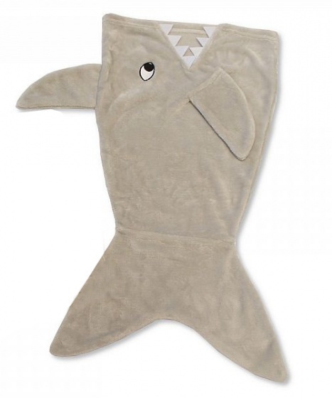 baby blanket shark tail 45 x 75 cm grey