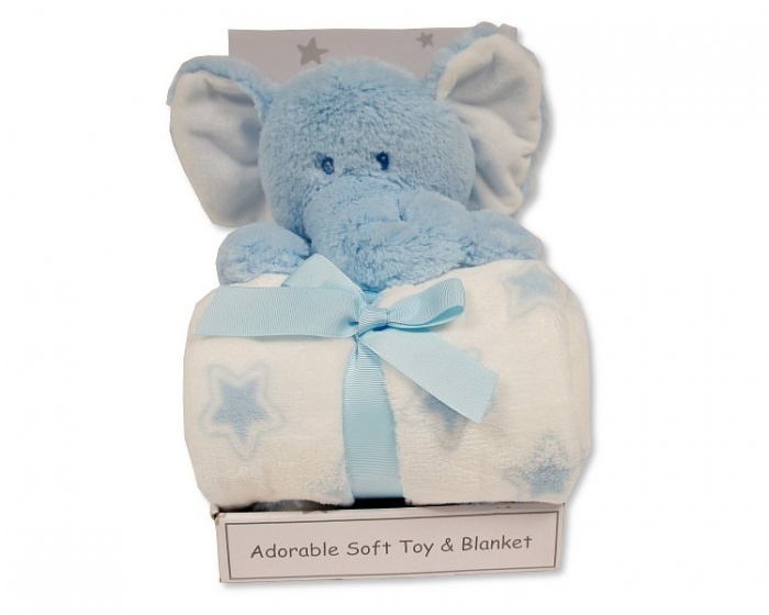 Snuggle Baby detská deka s plyšákom 25 cm svetlomodrá 2-dielna