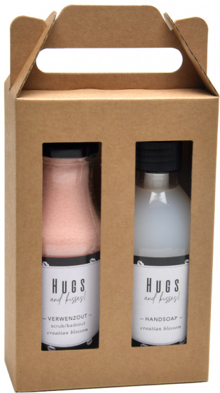 Soap & Gifts gift set Message on a bottle pink/white 2-piece