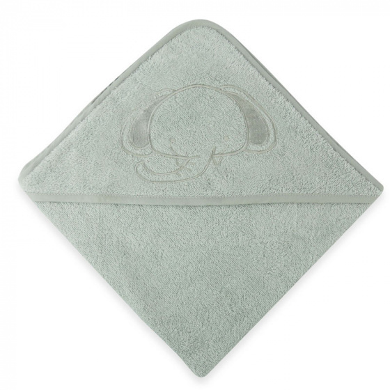 bath cape Elephant 70 x 70 cm cotton grey