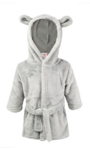 Soft Touch badjas junior fleece grijs maat 98 Soft Touch badjas junior fleece grijs maat 98