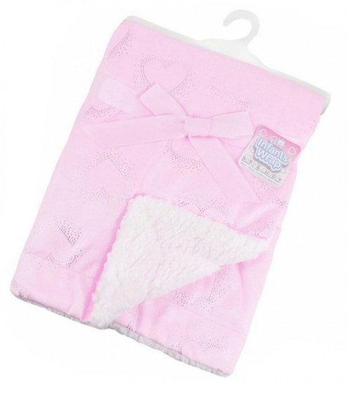 Soft Touch deka srdiečka 75 x 100 cm polyester/sherpa ružová