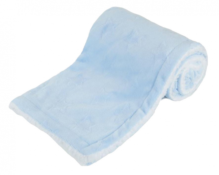 blanket star 75 x 100 cm polyester light blue