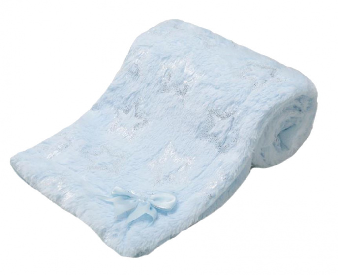 blanket stars 75 x 100 cm polyester light blue