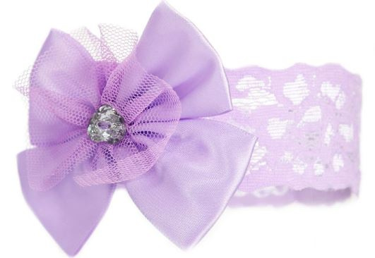 bow & Gem girls hairband polyester/elastane lilac