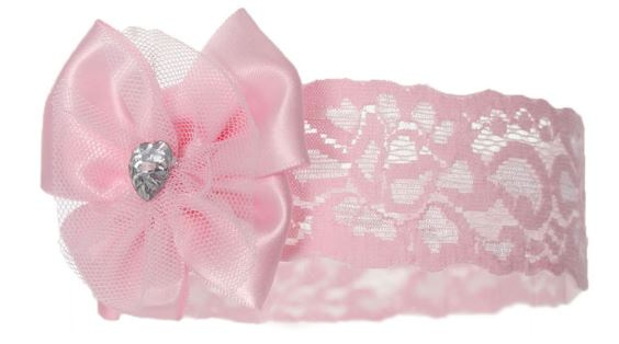 bow & Gem girls hairband polyester/elastane pink