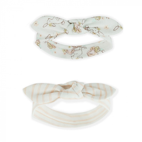 hairbands Bunny girls cotton orange/white 2 pieces