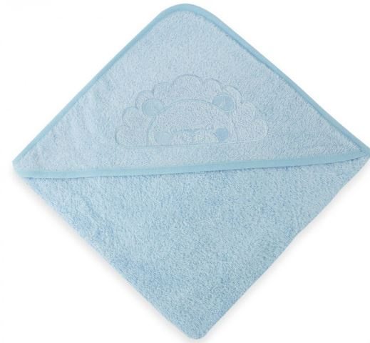 towel Lion Embroidery 70 x 70 cm cotton blue