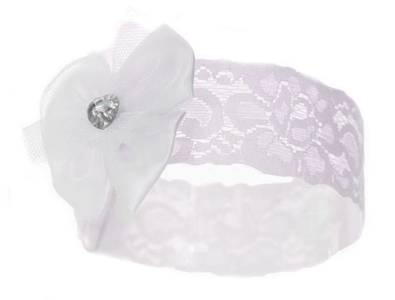 headband baby bow 0-12 months white