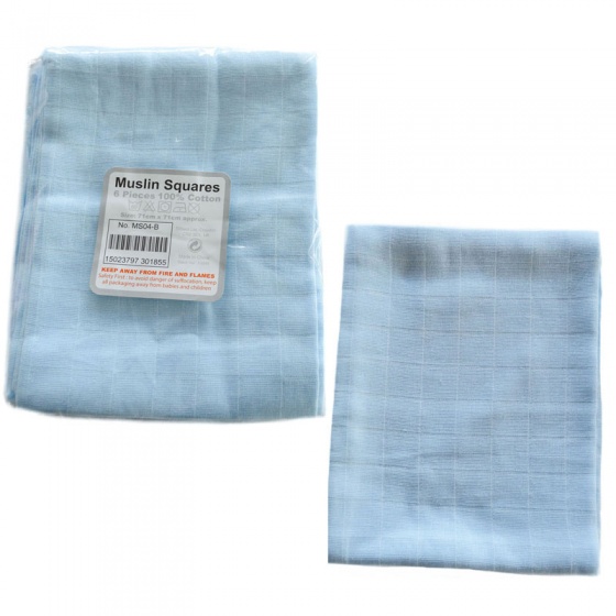 Soft Touch hydrofiele doeken 6 stuks blauw Soft Touch hydrofiele doeken 6 stuks blauw