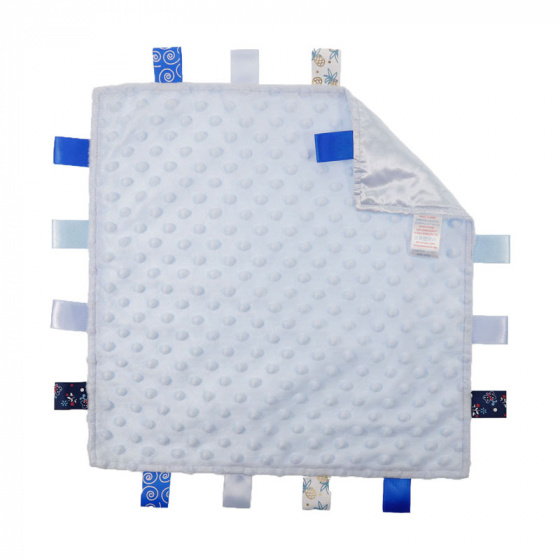 cuddly blanket with labels blue 35 cm