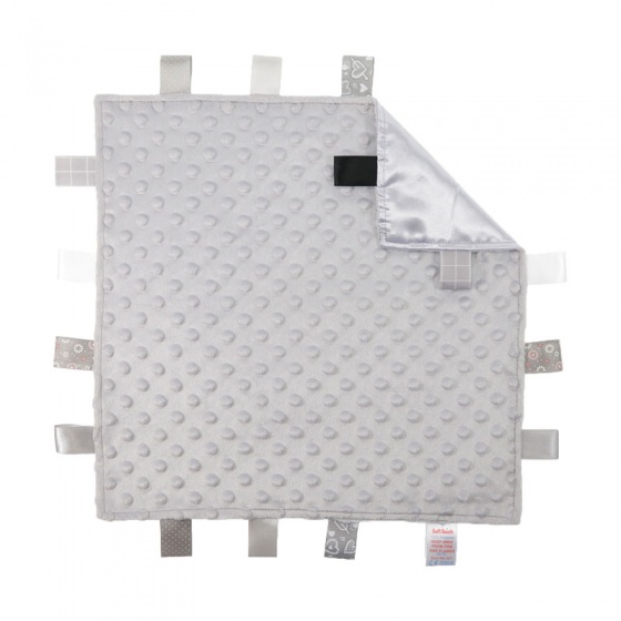 cuddly blanket with labels grey 35 cm