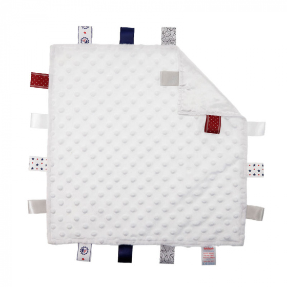 cuddly blanket with labels white 35 cm