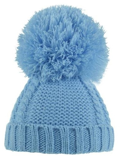 hat pompom junior wool light blue 6-18 months