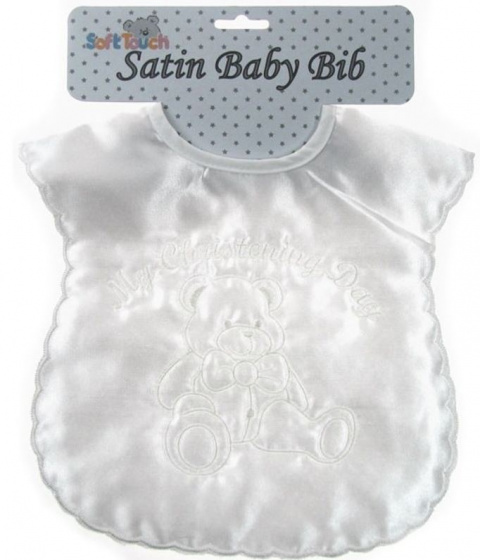 Soft Touch podbradník na krstiny Deň krstov 20 x 30 cm satén béžový