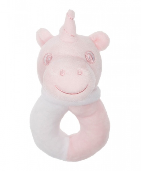 Soft Touch rammelaar eenhoorn 12 cm wit/roze Soft Touch rammelaar eenhoorn 12 cm wit/roze