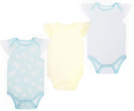 rompers Daisy cotton yellow/blue 3 pcs size 50/56