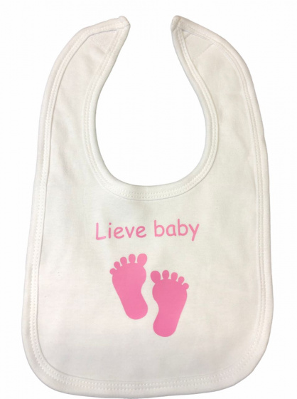 bib Sweet baby girls 33 cm cotton white/pink