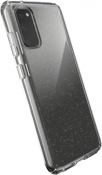 phone sleeve Presidio Perfect-Clear Galaxy S20 glitter gold