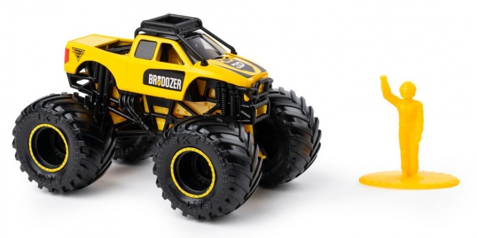 Monster Jam monster truck Brodozer 10 cm yellow