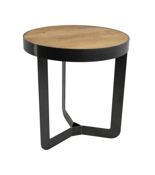 Spinder Design príručný stolík 41 x 40 cm oceľ/drevo čierna/hnedá