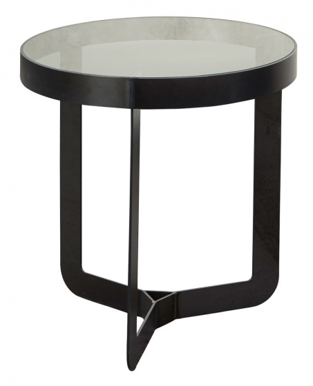 Spinder Design strana Douglastable 46 x 50 cm sklo/oceľ šedá