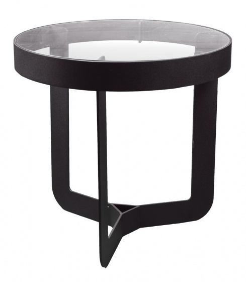 Spinder Design strana Douglastable 46 x 50 cm sklo/oceľ čierna